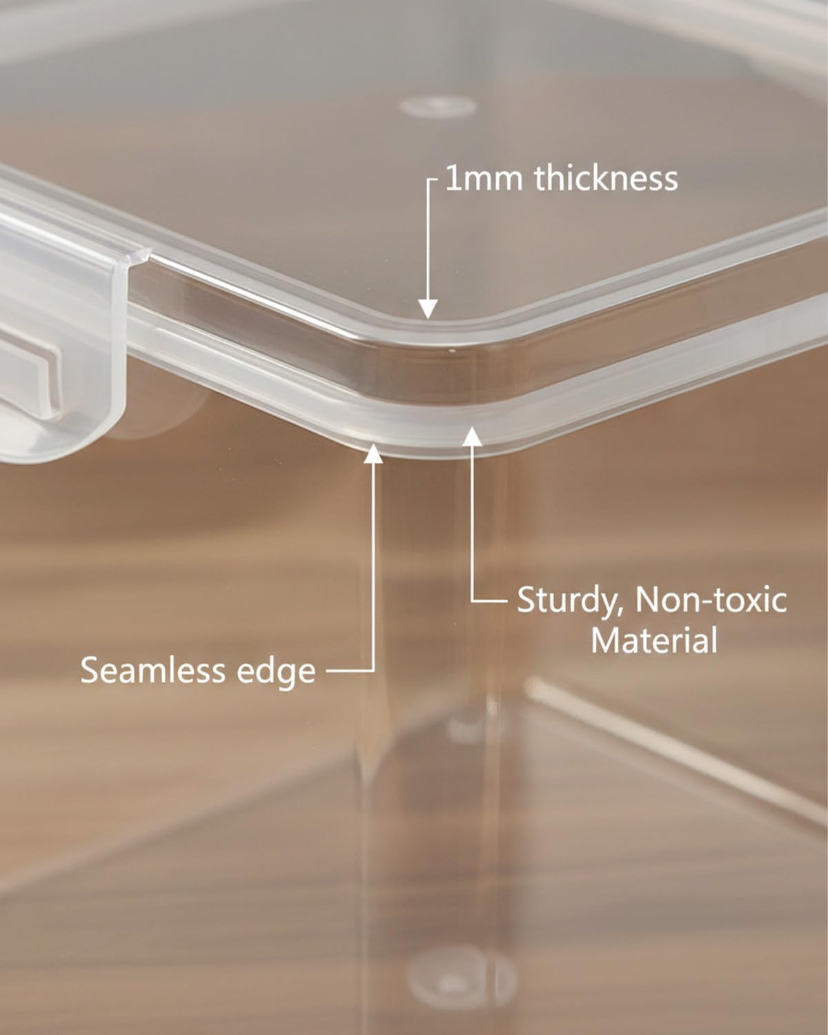 Rocutus 12 Pack Small Clear Plastic Storage Containers with Lids,Beads Storage Box with Hinged Lid for Beads,Earplugs,Pins, Small Items, Crafts, Jewelry, Hardware (5.1 x 4.4 x 4.2 Inches)