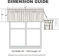 Vista 188 de VOGOL Cenefas con patrón de pájaros para ventanas de cocina, cenefa texturizada de lino con estampado floral y pájaros para ventanas pequeñas