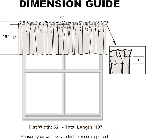 Miniatura 188 de VOGOL Cenefas con patrón de pájaros para ventanas de cocina, cenefa texturizada de lino con estampado floral y pájaros para ventanas pequeñas