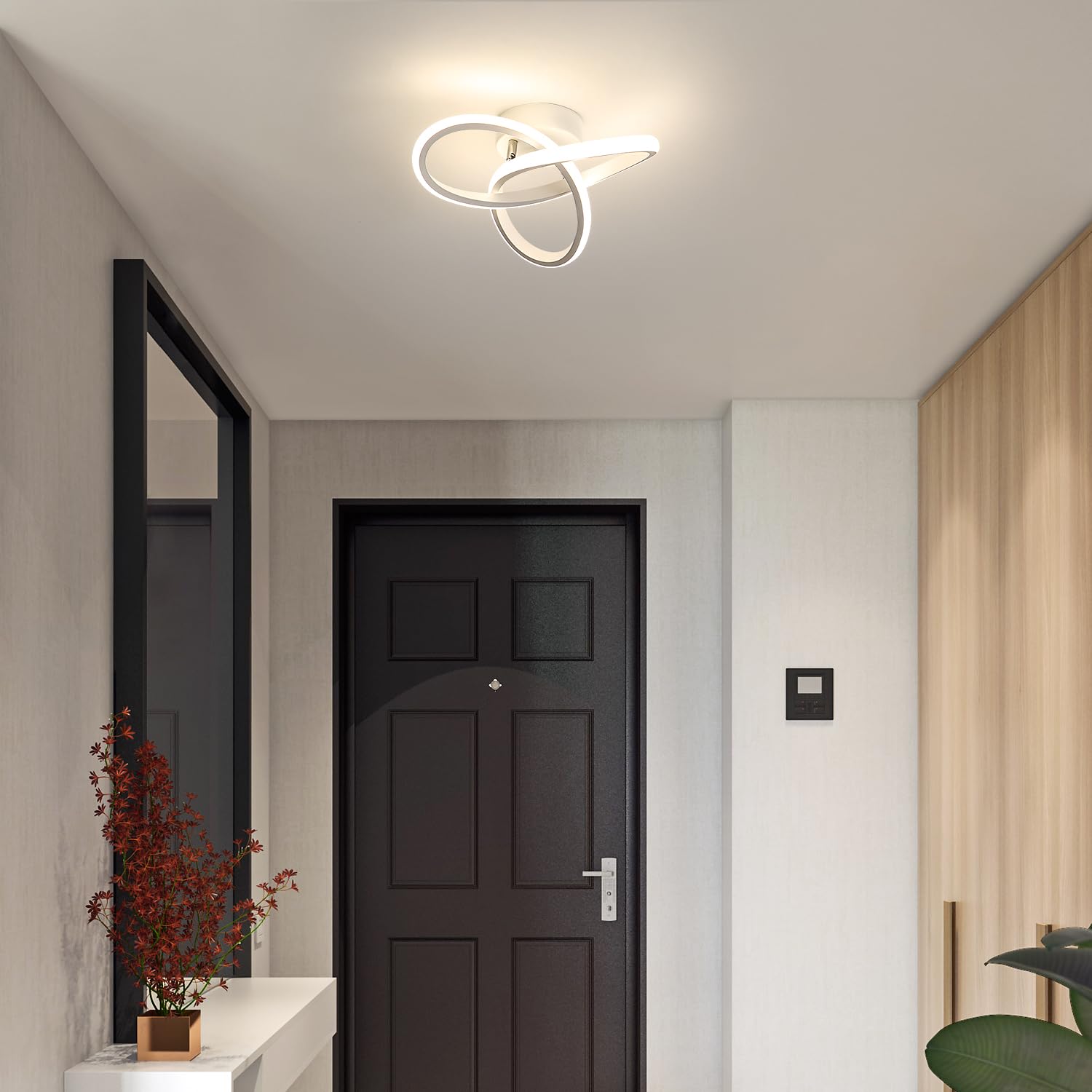 Comely Plafoniera LED, 22 W Lampada da Soffitto Moderna, 4500 K 2500 lm Plafoniere Design Fiore, Lampadario Acrilico Bianca per Cucina Bagno Camera da Letto Balcone Corridoio
