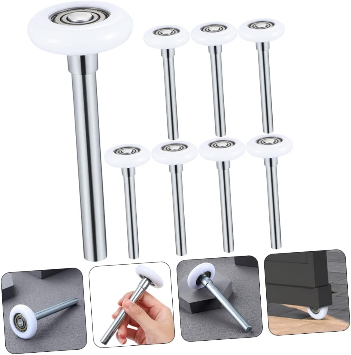 8pcs Garage Door Silent Rollers Replacement Rollers Nylon Garage Door Replacement Stem