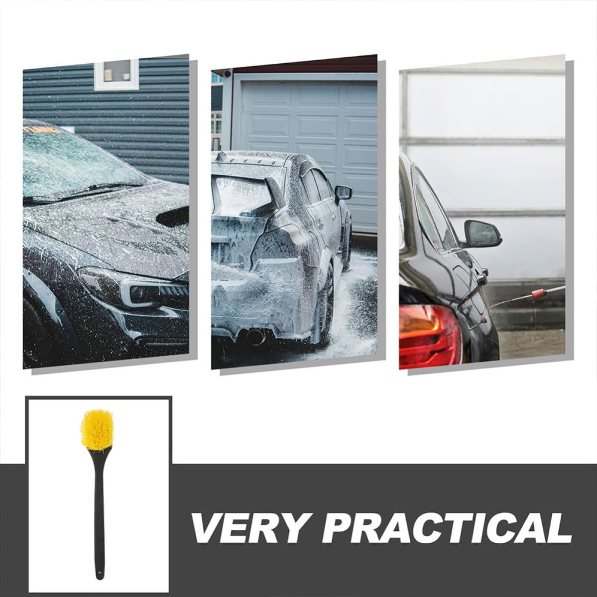 2 Pezzi Spazzola per Pneumatici Auto Manico in Plastica per Pulizia Ruote e Pneumatici, Strumento Versatile per Lavaggio Auto e Detailing Professionale
