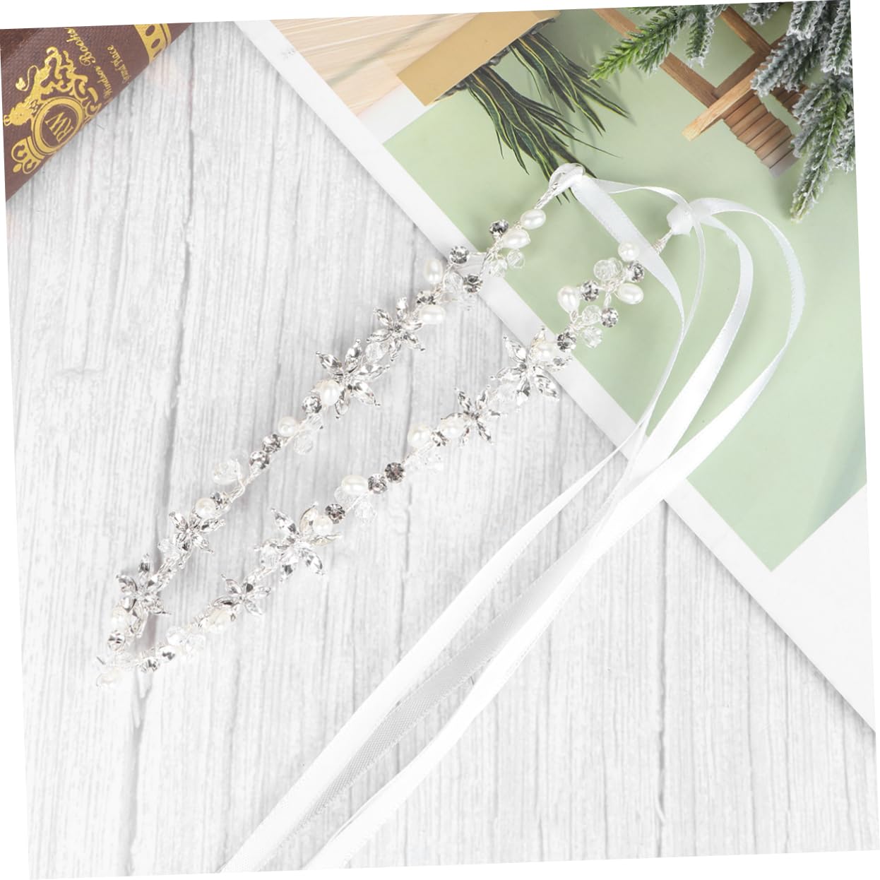 3 fasce per capelli con perle e strass, per capelli con foglie di vite, per da sposa, per con perline, per in lega per sposa mosaico