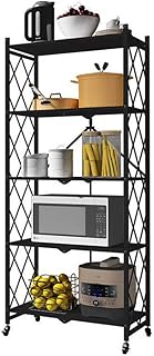 BCLGCF Chariot Roulant À 4 Niveaux, Organisateur D'unité De Rayonnage Mobile en Métal avec Roues,pour Les Endroits Étroits De Blanchisserie De Salle De Bains De Cuisine, Noir