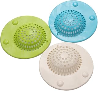 Vanki Set Of 3 Soft Silicone Drain Protector With Suction Cups for Pop-Up & Drain Relief Color random