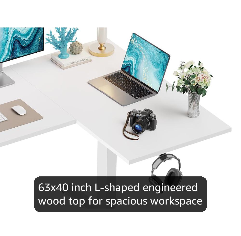 Amazon.com: HUANUO L-Shaped Standing Desk, 63 x 40 inch Dual Motor