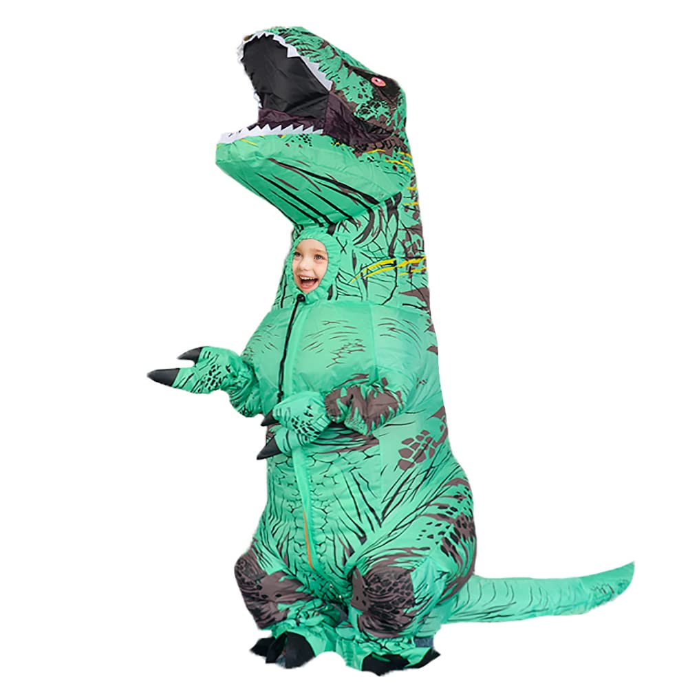 Kids Inflatable Dinosaur Costume Blow up T-rex Costume Funny Dino Halloween Party Cosplay Fancy Dress Outfit