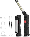 LED Rechargeable Flashlight,Vagocom COB Trouble Light Cordless Worklight with Magnetic Base 360°Rotate 5 Modes,Portable Torch for Camping,Garage and Mechanic Tools(4 Pack)