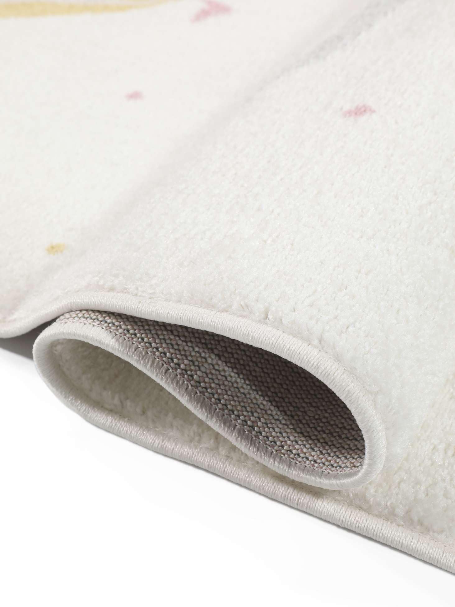 RugVista Monkey Circus, Tappeto per bambini, Moderni, 140 x 200 cm, Rettangolare, Pelo medio, Cameretta, Lavabile solo a secco, Senza sostanze chimiche pericolose, Rosa/Off Bianco