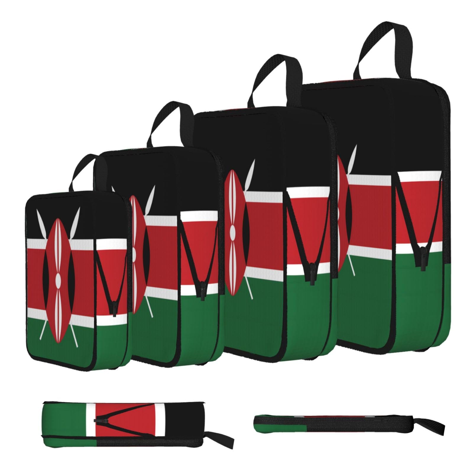 Flag of Kenya Compression Packing Cubes 4 Piece Set