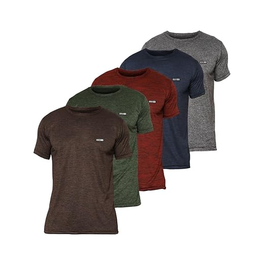 Kit 5 Camisetas Masculinas Manga Curta Dry Fit Malha Fria para Treino Fitness