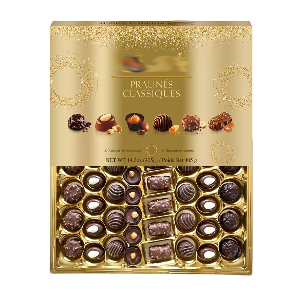 Lindtt Praline Classiques Assorted Chocolates Selection Christmas Box 405g - 37 Assorted Fine Chocolates Collections