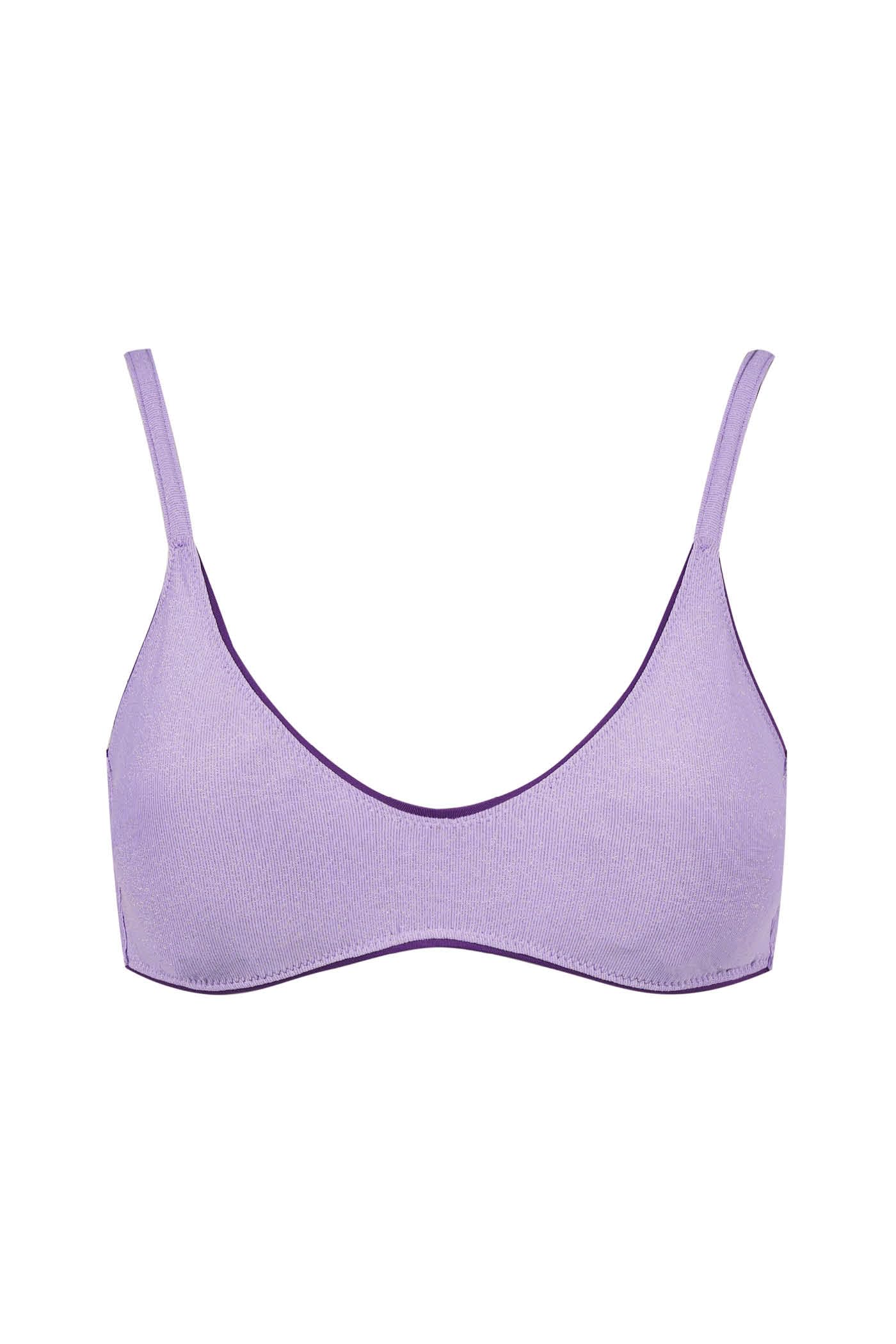 Goldenpoint Donna Costume da Bagno Lamè - Parte Alta del Bikini - Brassière con Imbottitura Removibile e Spalline Regolabili in Microfibra con Lurex