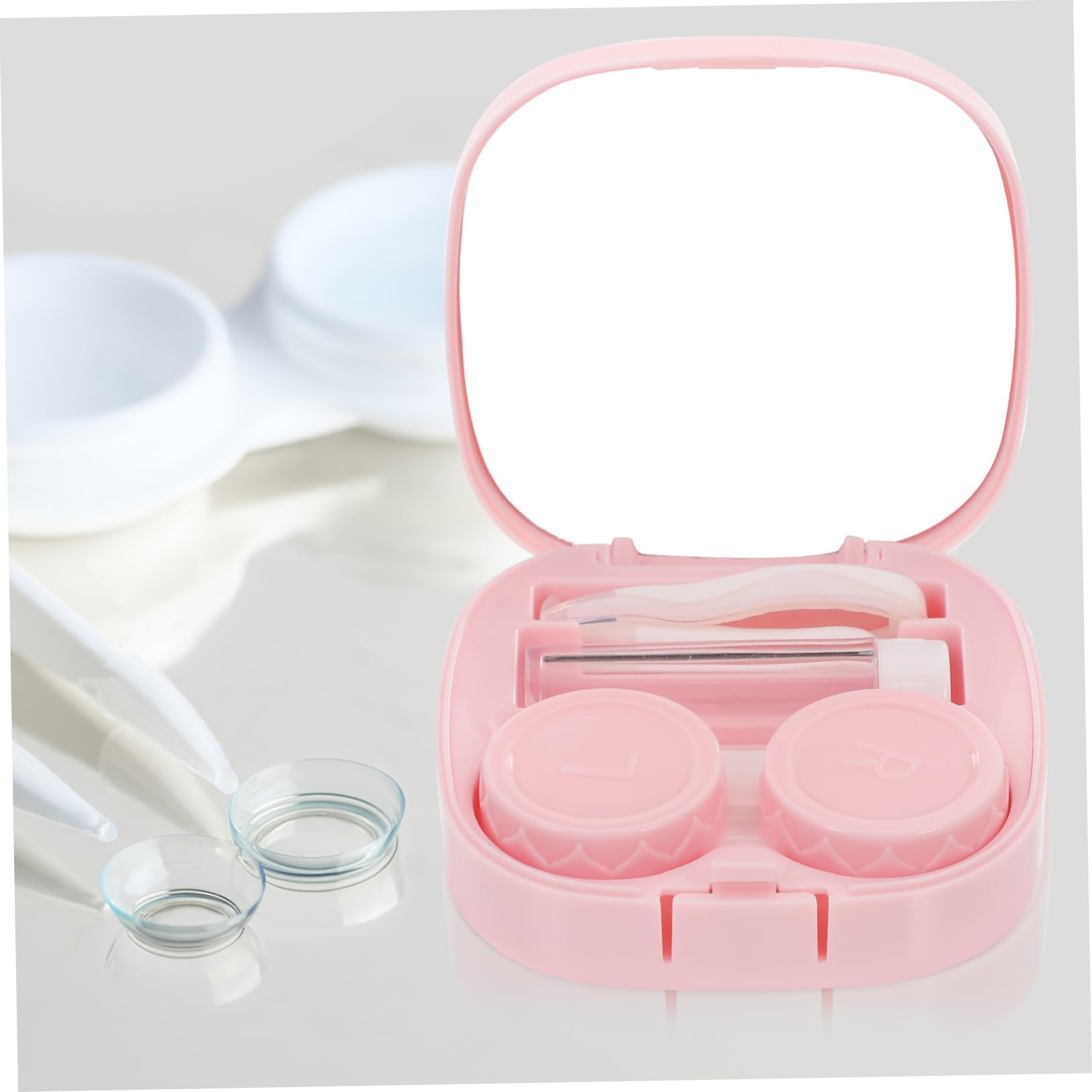 10 Juegos Estuche para Lentes de Contacto Casos Estuche de Lentes Colorido Hola Soporte de contactos reemplazable Caja de contactos Resistente al Desgaste Vidrio