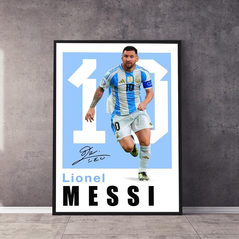 Messi Poster, Famous Soccer Player Posters, Leonel Messi Posters For Boys Bedroom, Soccer Wall Art, Gift for Fan Football, Leonel Messi Wall Art, Living Room Sport Room Gift for Fan Football - 12x18 Inches - Image 2