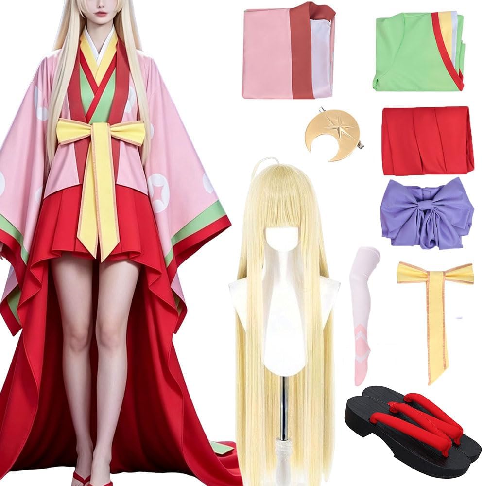 かぐや 着物 コスプレ 衣装 Amazon.co.jp: [Boffcos]かぐや コスプレ衣装 舞台服 全セット 着物 髪
