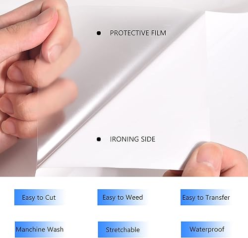Miniatura 9 de Vinilo HTV para planchar de 12 pulgadas por 25 pies, rollo de vinilo de transferencia de calor para rollos de vinilo HTV para todas las máquinas