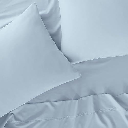 Miniatura 8 de 800 Thread Count 4-Pcs Bed Sheets Set Navy Blue 100% Cotton Bedlinen Set for Short Queen Size Bed Single Ply Long Staple Cotton Yarns Breathable