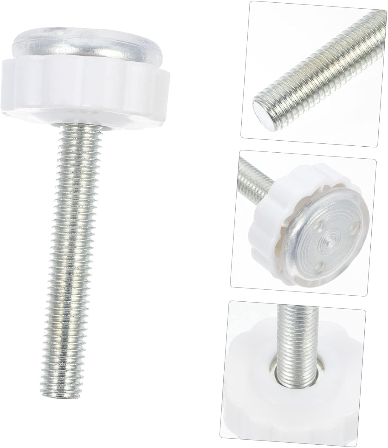 BESTonZON 4pcs Threaded Spindle Rods for Safety Gates and Accessory for Dog Gates Easy Installation White