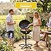 Andrew James BBQ Electric Barbecue Grill with 5 Temperature Settings Black | BBQ for Indoor & Outdoor Party | Removable Drip Tray & Condiment Stand | Healthy Grilling | Non-Stick Cooking Surface