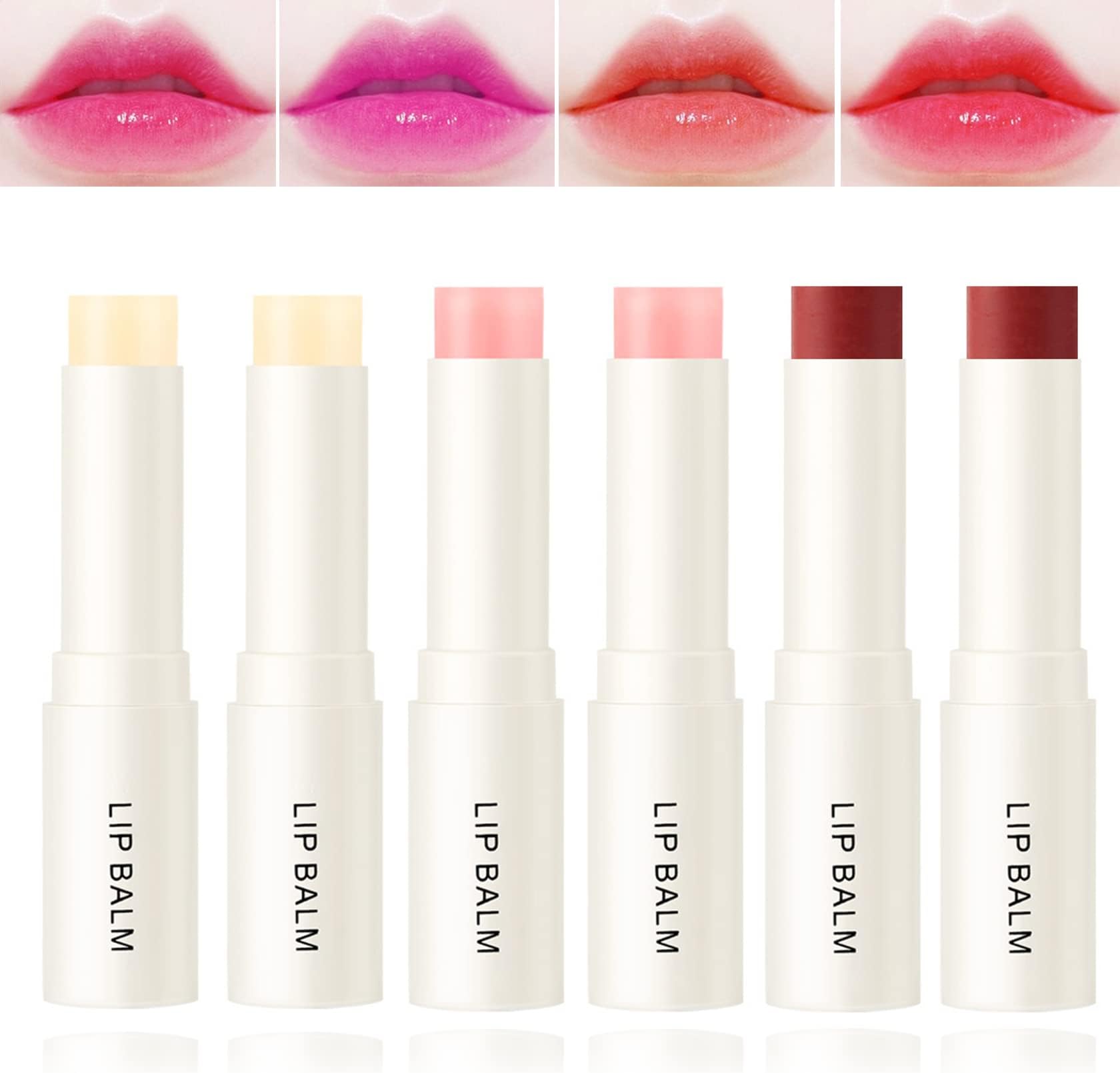 6 Pack Magic Temperature Color Change Lipstick Tinted Lip Balm,PH Jelly Lipstick for Women,Waterproof Lips Moisturizer Long Lasting Nutritious Color Changing Lip Gloss Lip Stick Set