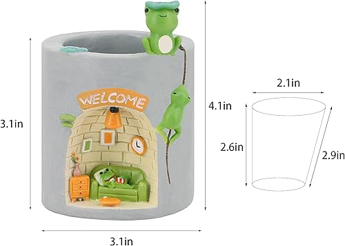 Vista 22 de Segreto - Macetas creativas para plantas suculentas, contenedor de pinceles, decorativas para escritorio, jardín, sala Familia de fuentes Hedgehog