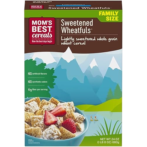 Miniatura 6 de Mom's Best Cereal de trigo endulzado, grano entero, sin jarabe de maíz de alta fructosa, caja de 24 onzas (paquete de 12)