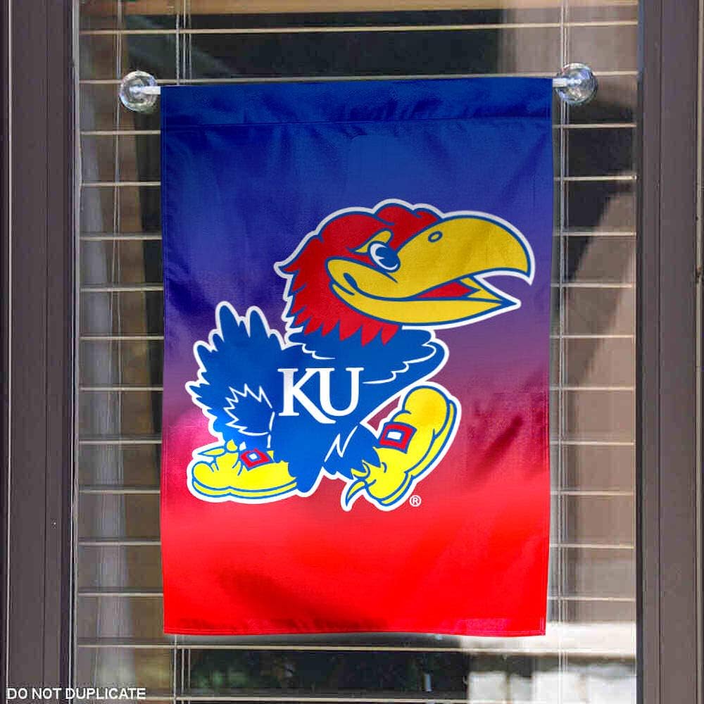 Kansas KU Jayhawks Gradient Colors Garden Banner Flag