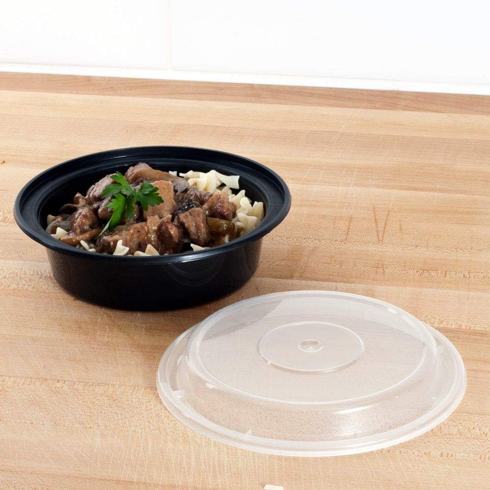 Pactiv [20 Sets] Round Meal Prep Containers with Lids, Food Storage, Take Out, Lunch Box, Portion Control, Microwave/Dishwasher/Freezer Safe, BPA Free, Factory Sealed, Made in USA (16 OZ - Small)