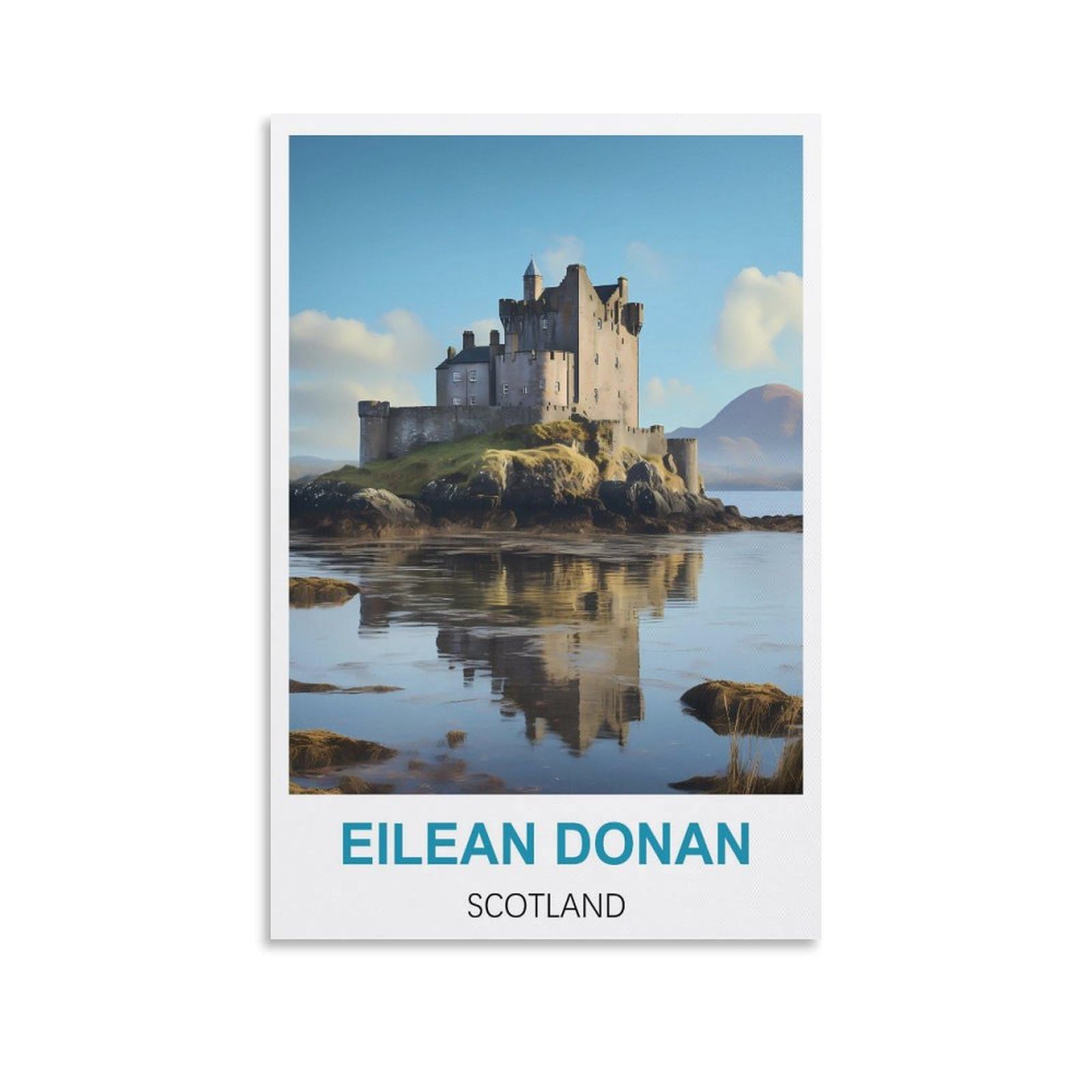 Metal Sign Tin Sign,Eilean Donan Scotland,Cave Signs Art Plaque Poster Wall Decor for Home Kitchen Bar Club Coffee Shop Orchard Decoration 15x30cm
