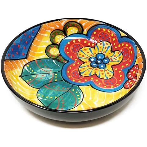 Verano Spanish Hand Painted Floral Serving Bowl Cover