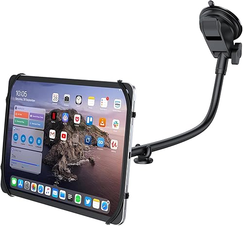 Miniatura 8 de Abemala Soporte para tablet de cuello de cisne para automóvil, soporte de ventosa de brazo largo de 15.17 pulgadas para parabrisas, almohadilla y
