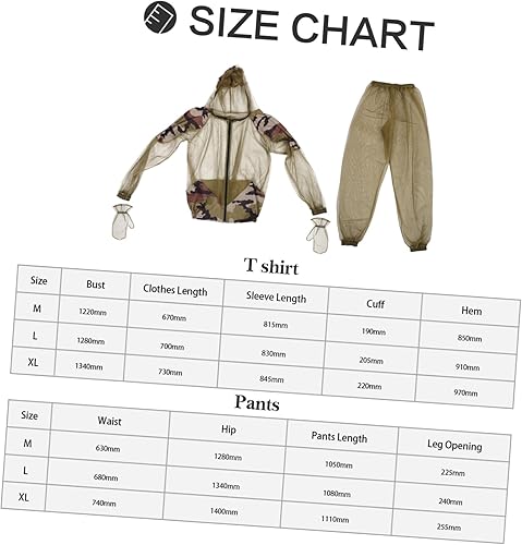 Miniatura 2 de BESPORTBLE Traje de mosquito profesional para exteriores, 1 juego de chaqueta de malla transpirable con capucha y pantalones, protección de red para