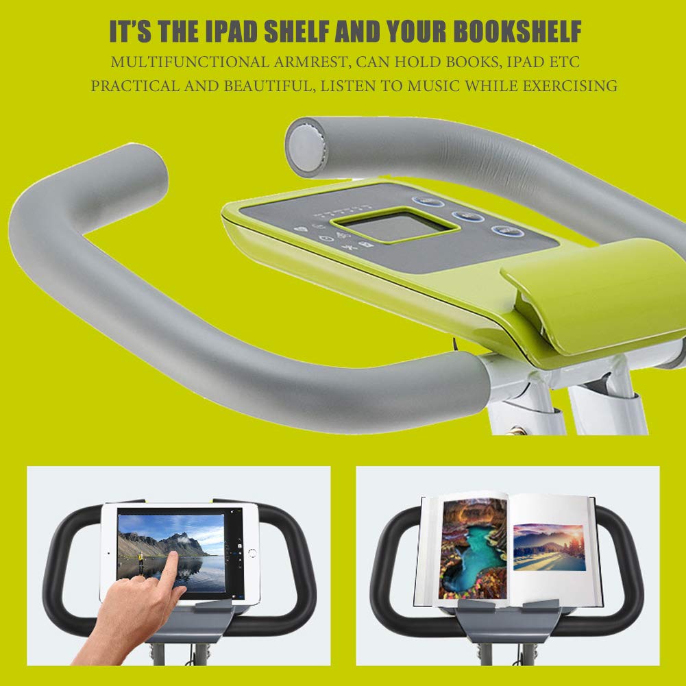 Cyclette Pieghevole Bicicletta da Ciclismo Indoor con Resistenza Regolabile con Monitor LCD e Supporto per Tablet Al BicycleAerobica Attrezzature per Esercizi Fitness