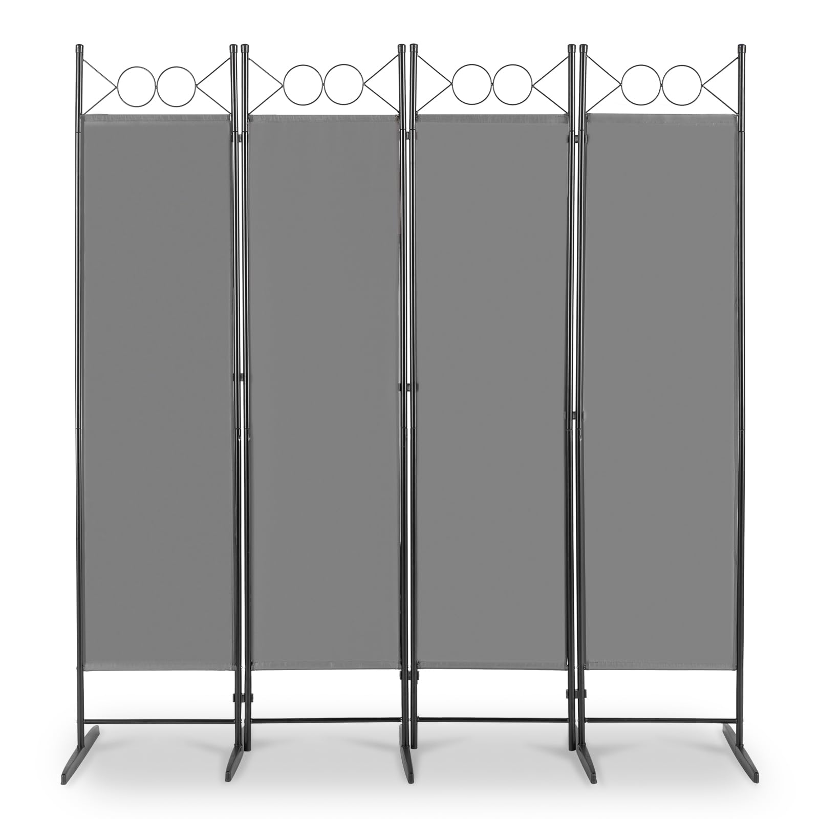 4 Panel Room Divider, 5.74FT Room Dividers Free Standing, Portable Folding Privacy Screen Wall Room Partition Separator for Living Room, Bedroom, Dining Room, Office, Restaurant, Hospital (Grey)