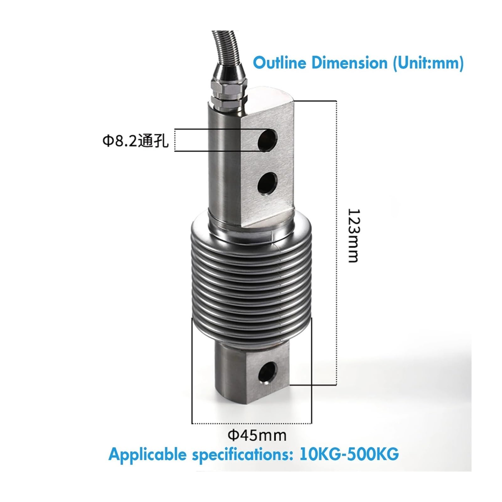 Célula de carga Sensor de celda de carga tipo fuelle con módulo de plataforma de pesaje, báscula de cinta de pesaje de presión de puente de báscula dinamométrica(0-300KG KIT)