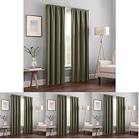 Vista 42 de Eclipse Cortina Extra Ancha con Ojales, Kendall Panel de Cortina para Puerta Corrediza de Patio, Cortinas con Textura Sólida de Aislamiento Térmico