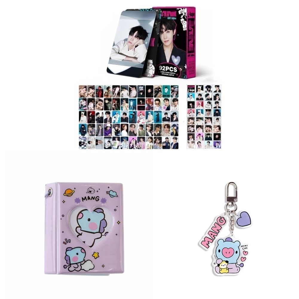 Zrhmcjen J-Hope 55Pcs Rm Right Place Wrong Person Personal Photocards Postcard, Koya Album Binder Holder Book, Koya Keykeychain