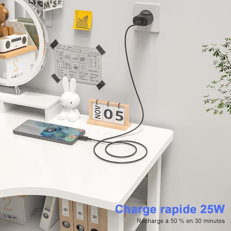 Încărcător de rețea cu încărcare rapidă LIANSUM 25W USB-C pentru Samsung Galaxy S24 S23 S22 S21 S21 Ultra S20 Ultra A71 A52 A54 5G EPTA800N