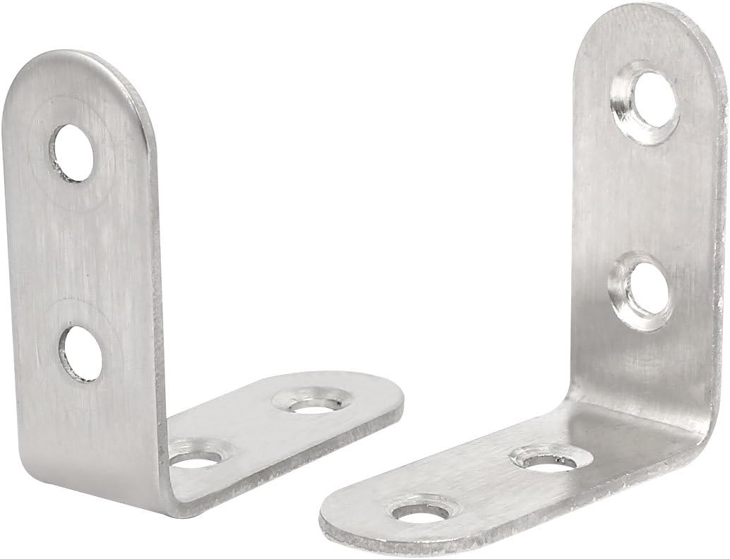 Sourcingmap 40mmx40mmx2mm Stainless Steel L Shaped Angle Brackets Shelf Supports 20pcs - Image 4