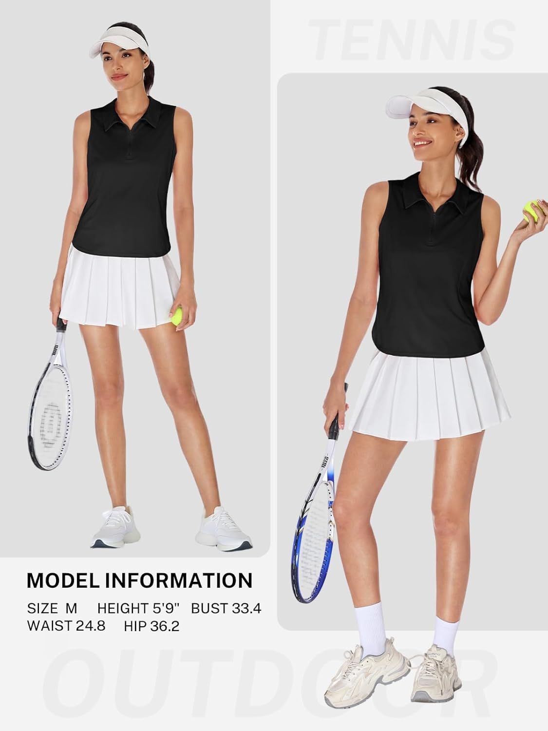ZANZEA Womens Golf Shirt Sleeveless V Neck Tennis Polo Shirts with Collar Lightweight Quick Dry Athletic Tops for Women - Image 5