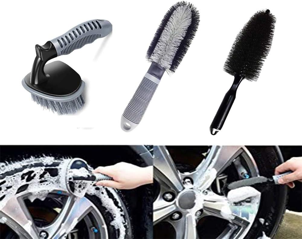 Car Alloy Wheel Brush Fristee 3 Set Alloy Auto Rim Cleaner Motorcycle Bike Tire Washing Brushes Tool
