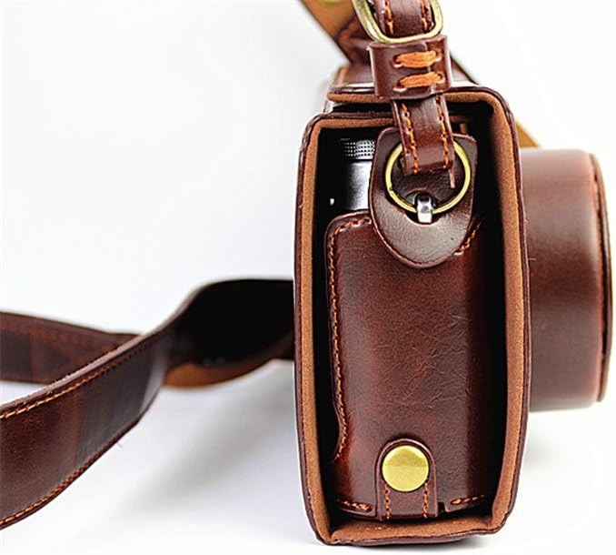 X100 Case, BolinUS Handmade PU Leather Fullbody Camera Case Bag Cover for Fujifilm Fuji X100 X100S X100T Bottom Opening Version + Neck Strap -Coffee