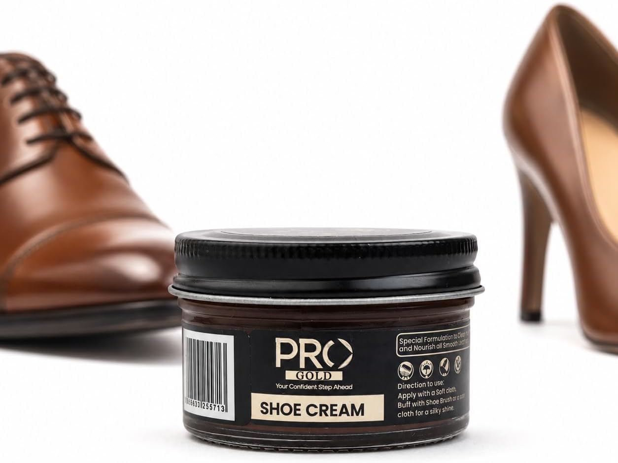 Shoe Cream Polish - 45 ML | Natural Waxes Formula for Leather Shoes | Enriched with Carnauba & Bees Wax | Long-Lasting Shine | Leather Shoe Cream Polish