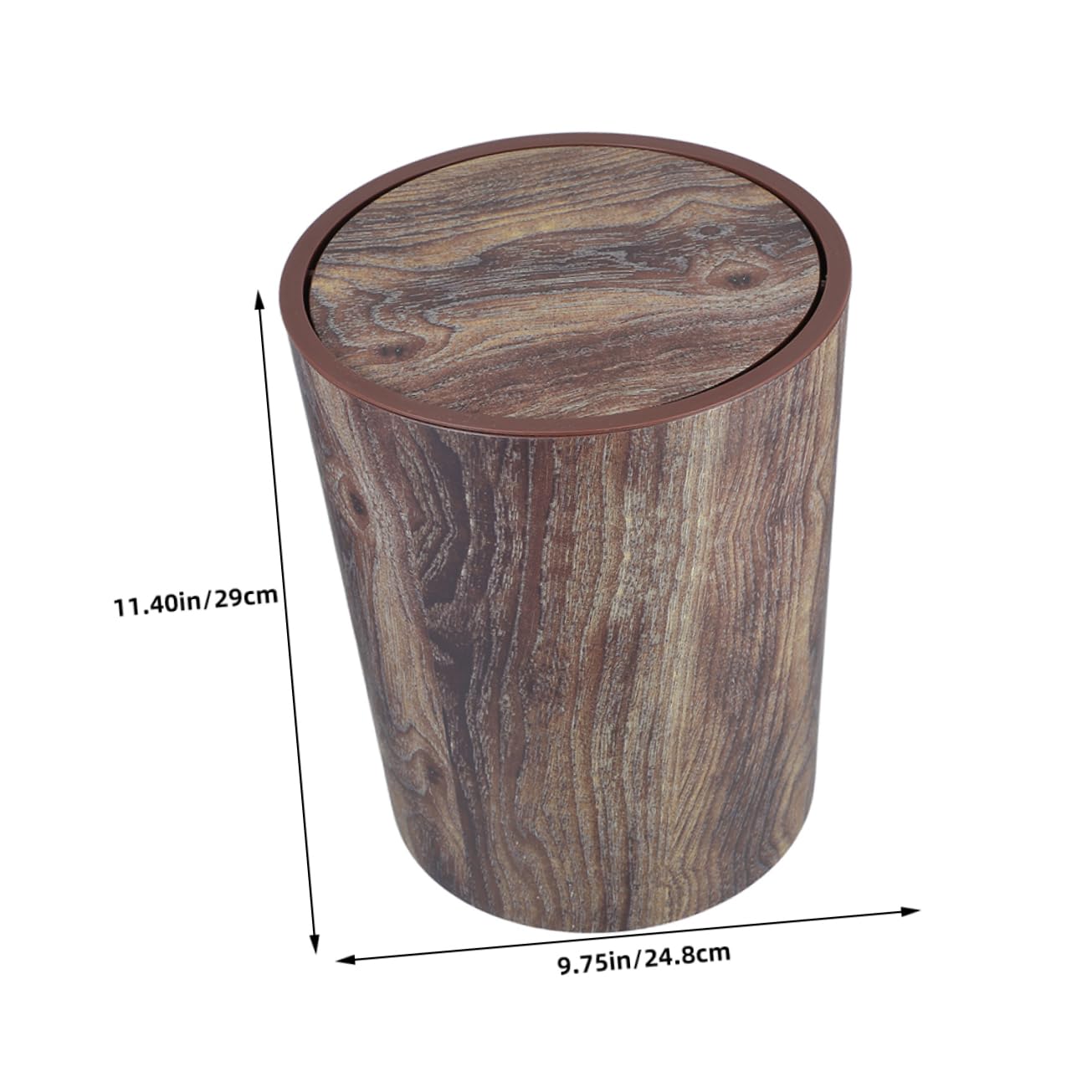 Garneck Cestino per Spazzatura in Stile Fattoria Cestino per Carta Straccia in Plastica Pp Grande Capacità Venatura del Legno per Casa Cucina Ufficio Bagno Camera da Letto