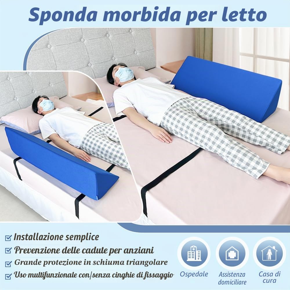 Cuscino per spondina letto in morbida schiuma per anziani adulti protezione anticaduta comodino medico sicurezza guida guida letto cunei paraurti per anziani posizionamento ospedale letto