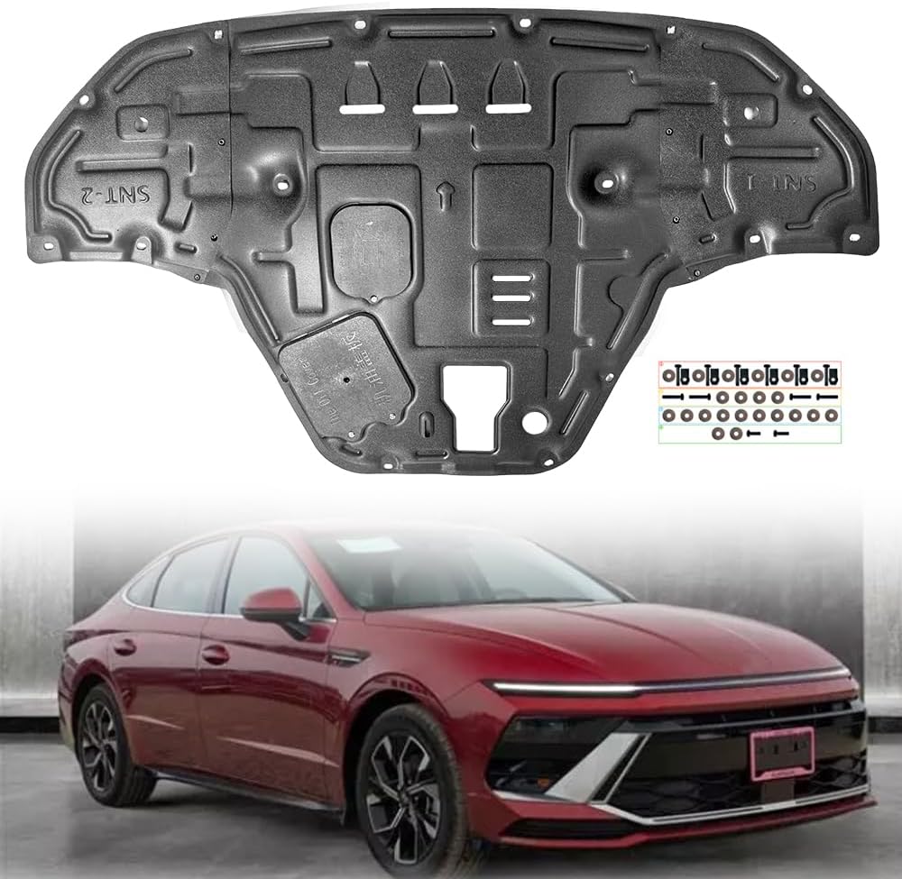 Engine Splash Shield Fit for Hyundai Sonata 2024 2025 Lower Engine Case Guard Under Engine Cover Fit for Sonata Front Engine Guard Mud Flaps Including Screw Hardware