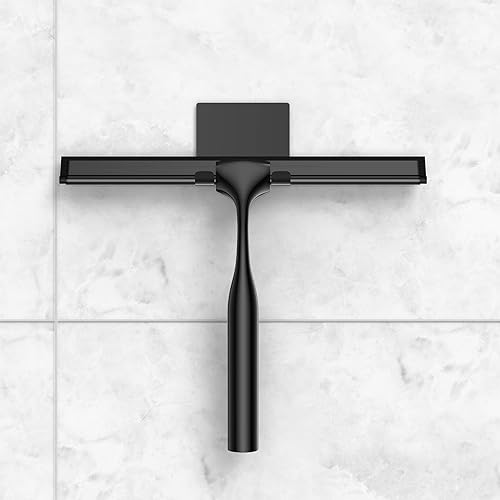 Miniatura 5 de Escobilla de ducha para puertas de cristal, escobilla de baño de acero inoxidable de 10 pulgadas, espejo para ventanas de automóvil con soporte de