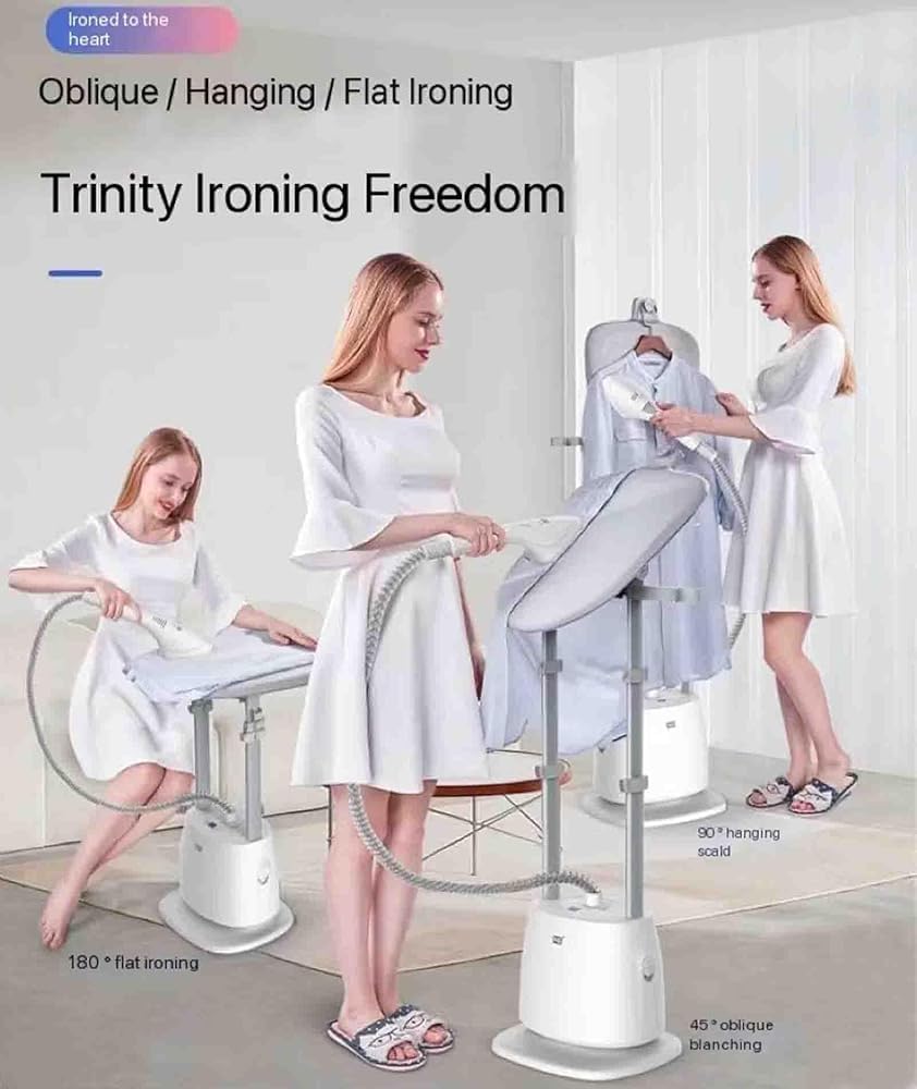 Adjustable Upright Clothes Steamer with Ironing Board, 30s Fast Heat-Up, 1.5L Water Tank, Powerful Standing Garment Steamer for Wrinkle Removal, Home & Travel Use