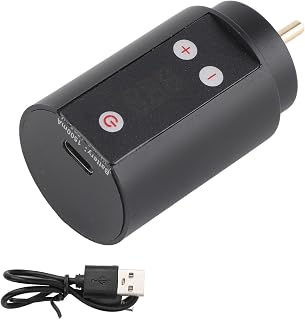 Tattoo Power Supply, Wireless Mini Tattoo Battery Dedicated 3‑12V Lithium Battery Power with LCD Display, RCA Connection, Professional Tattoo Machine Pen Power Supply